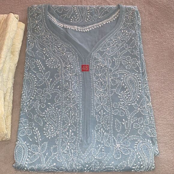 Indian chikankari Kurtis 100% cotton embroidered various sizes and color NWOT - Picture 9 of 9